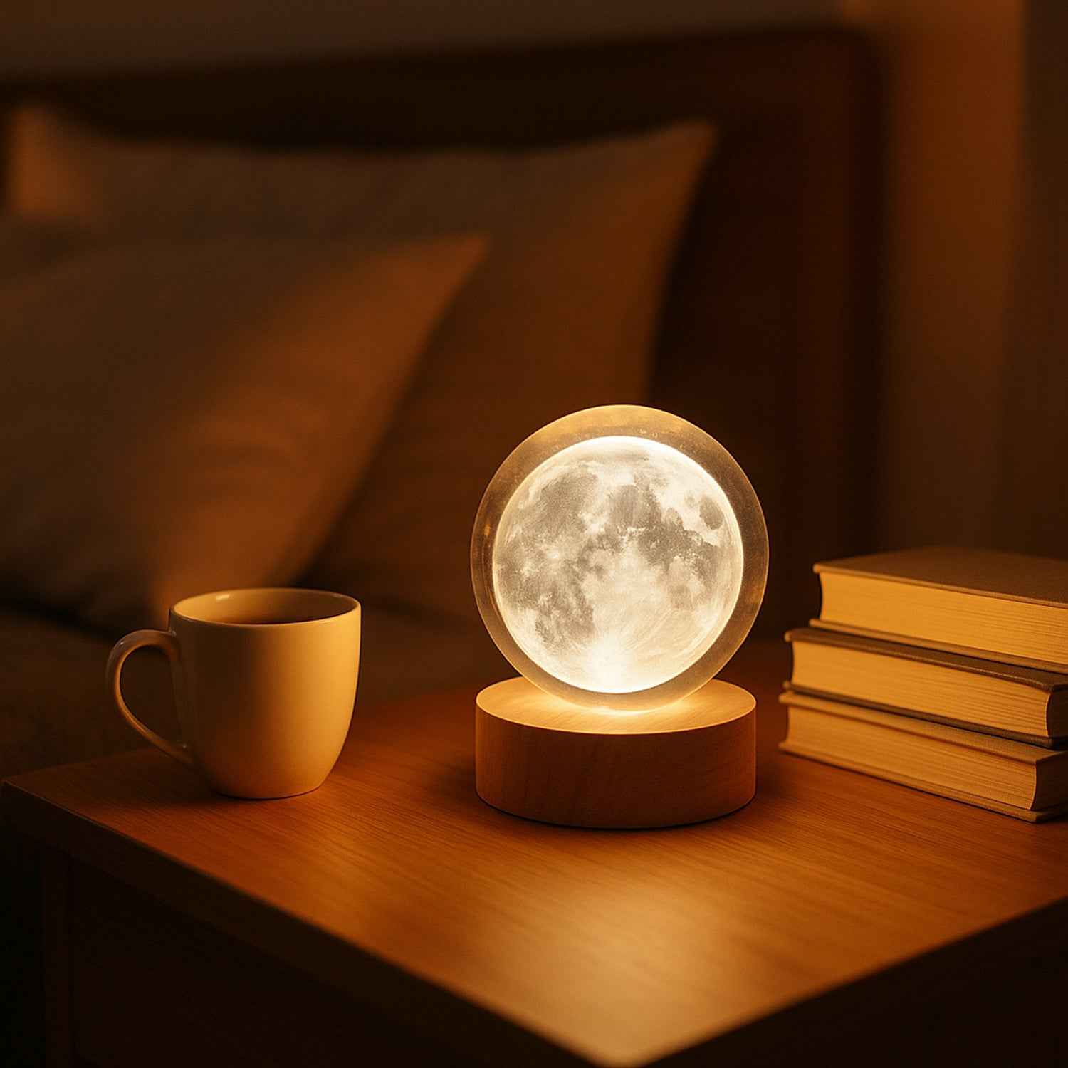 3d Crystal Ball Lamps With Base  (1 Pc)