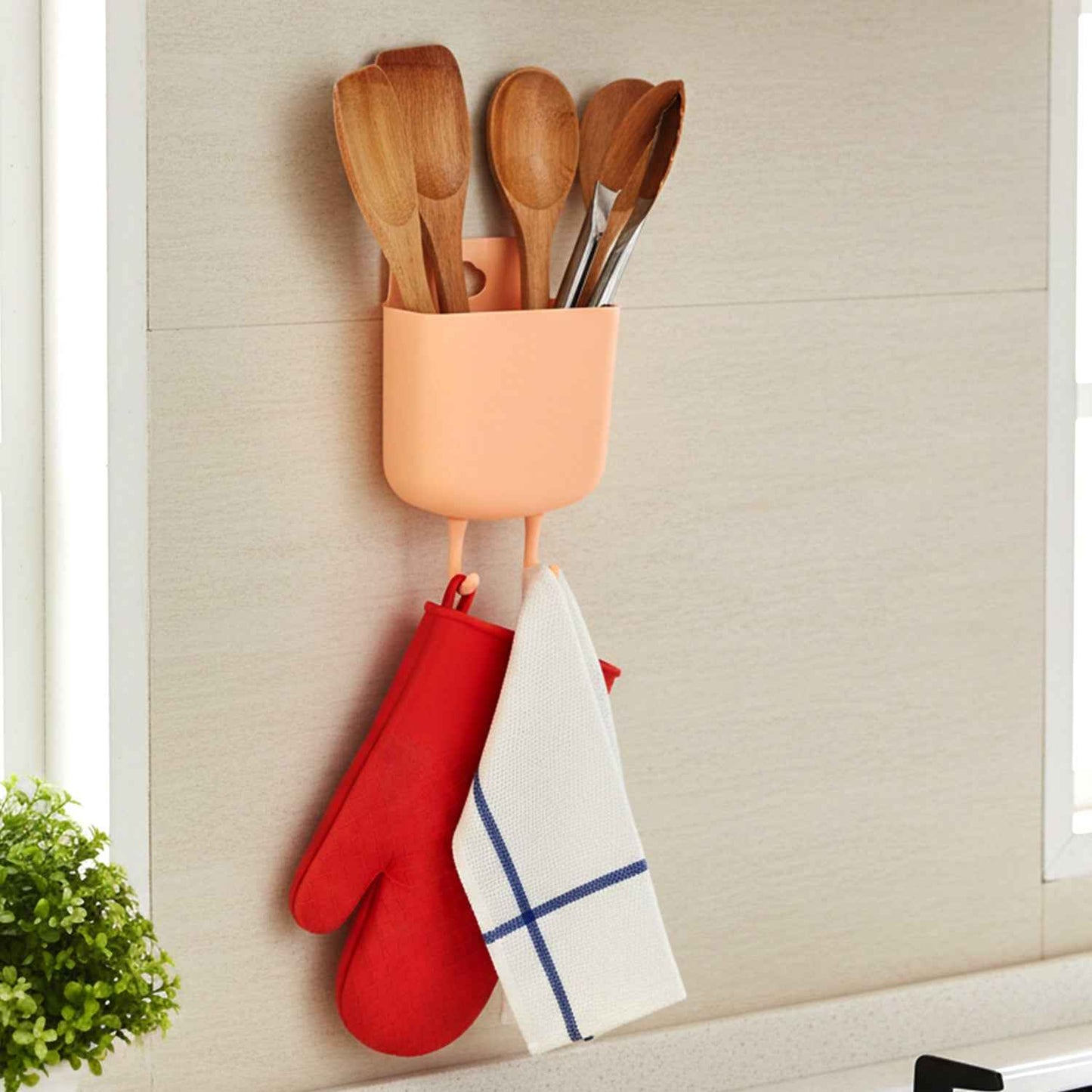 Multi-purpose Plastic Wall Mounted Mobile Charging Holder (1 Pc)