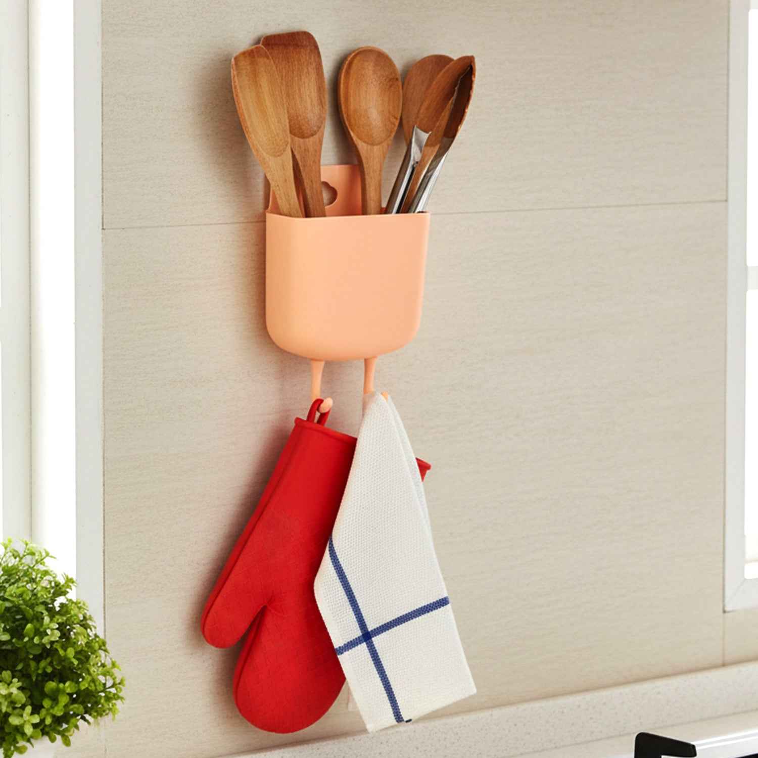Multi-purpose Plastic Wall Mounted Mobile Charging Holder (1 Pc)
