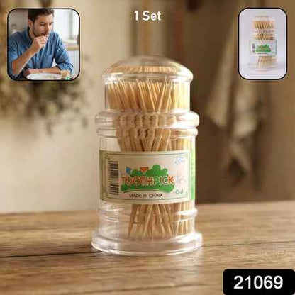Premium Wooden Toothpick Jar Pack (1 Set)