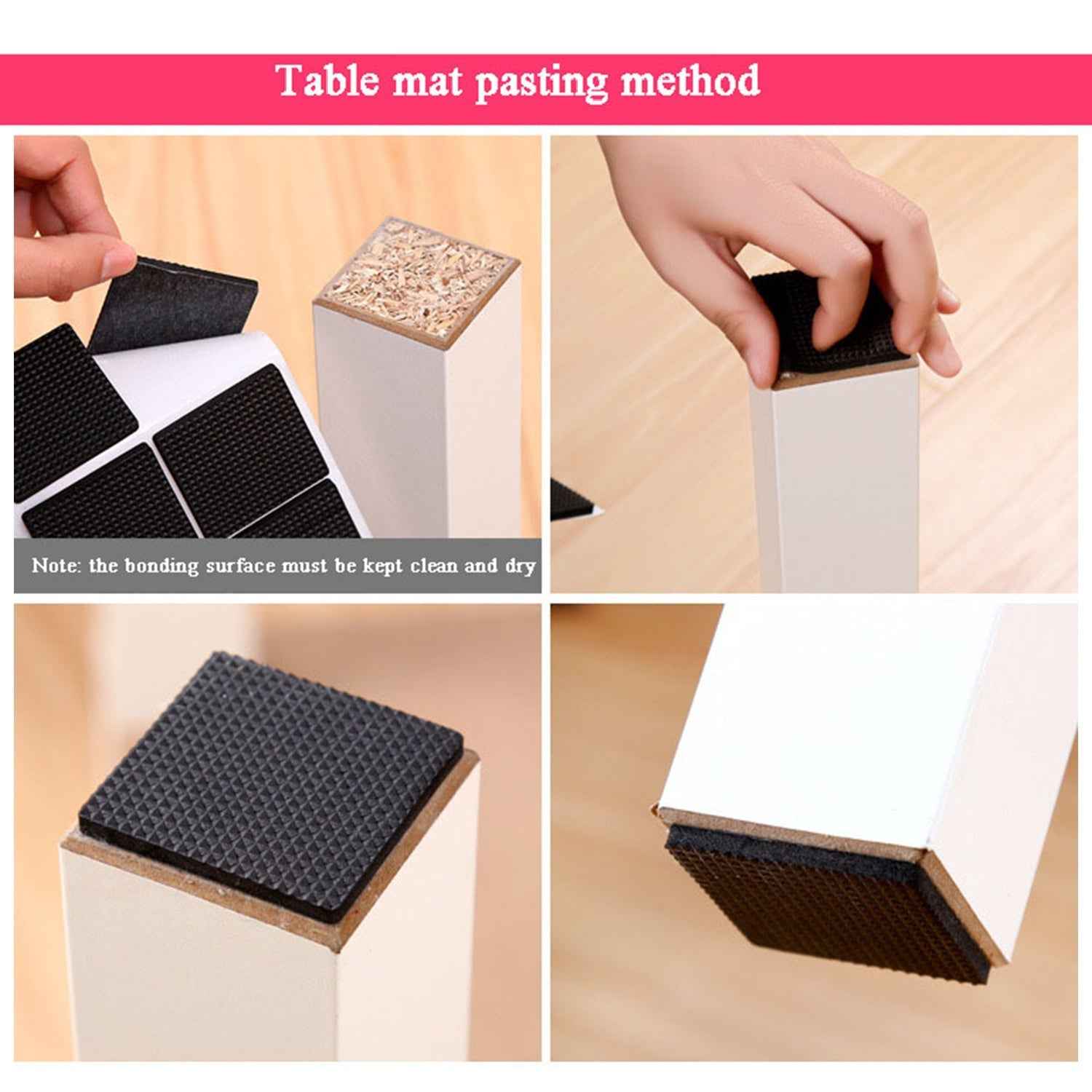 28 Pc Rubber Furniture Pads Self Sticking Non Slip Furniture Noise Insulation Pads