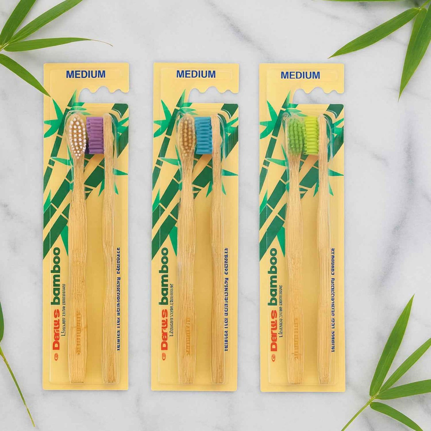 Eco-friendly Bamboo Toothbrush Twin Pack (12 Packets  24 Pieces)