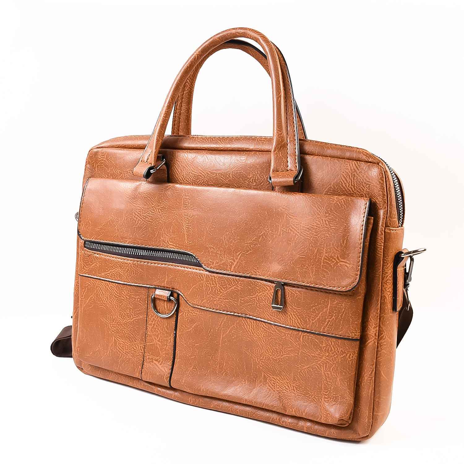 Premium Faux Leather Multipurpose Messenger Briefcase With Shoulder Strap (1 Pc)