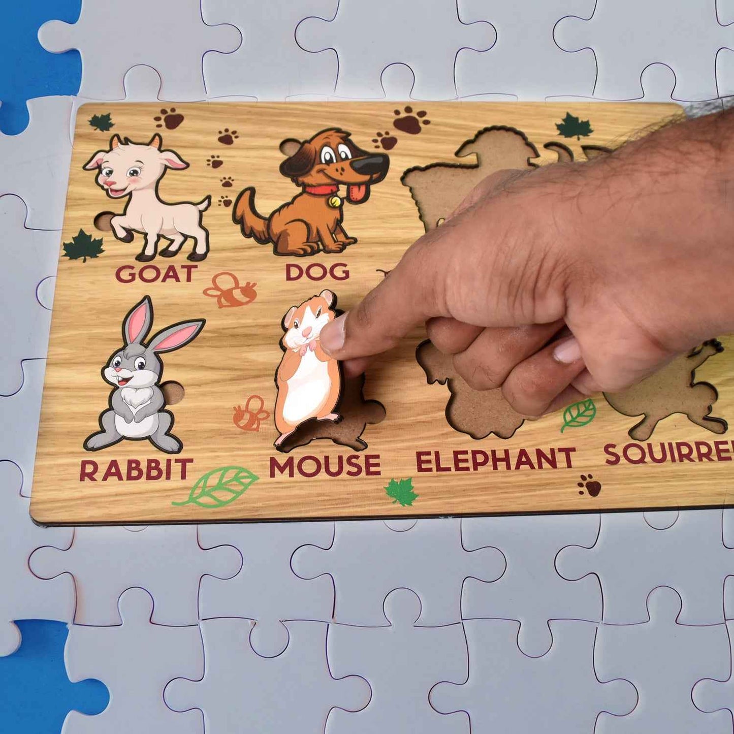 Wooden Animal Puzzle Learning Educational Board (1 Set  2820 Cm)