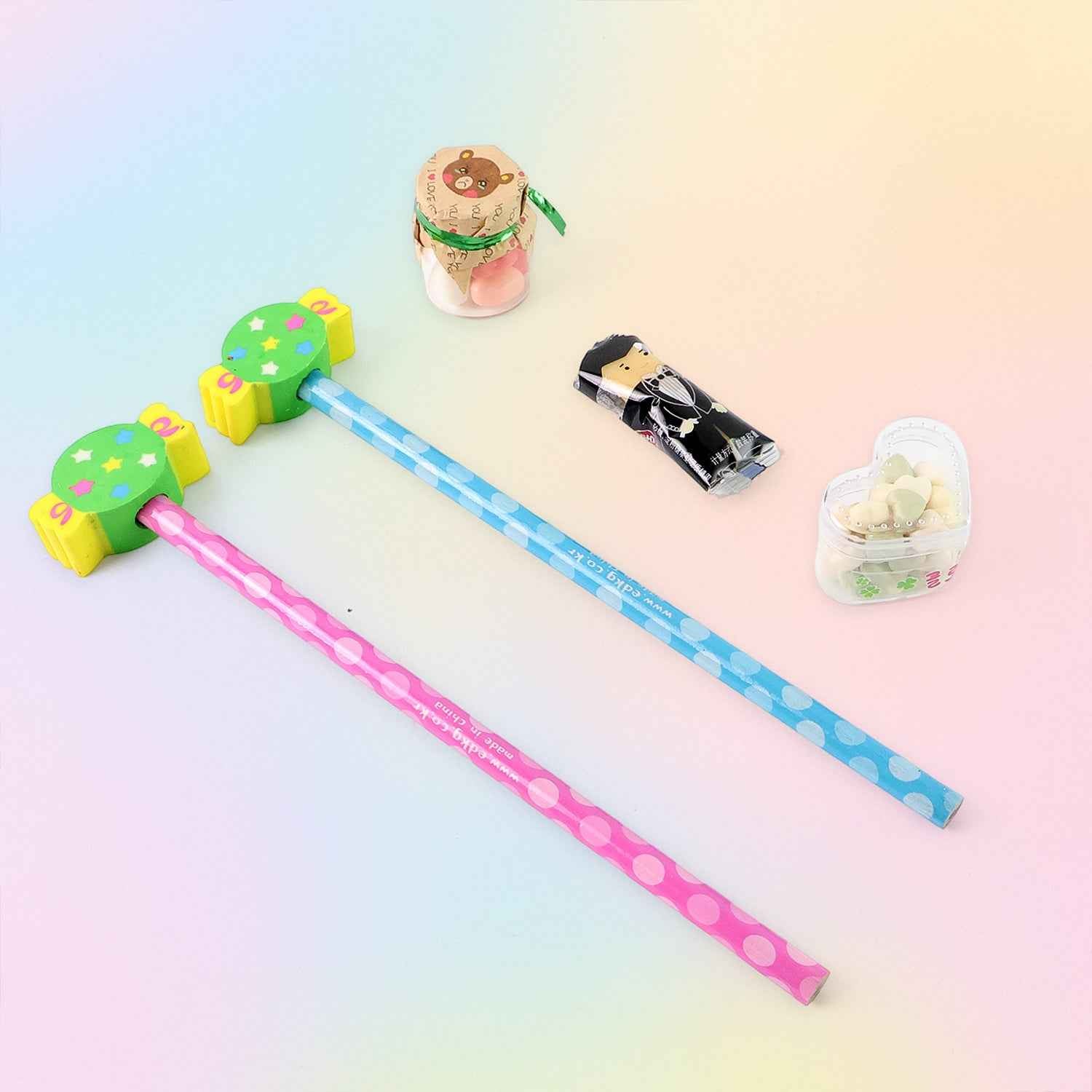 Fun Candy Design Pencil Set With Accessories (1 Set  Mix Design)