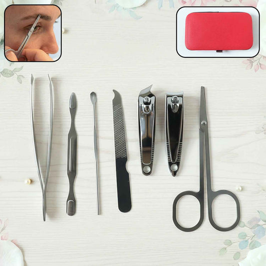 7 In 1 Stainless Steel Manicure Pedicure Grooming Kit