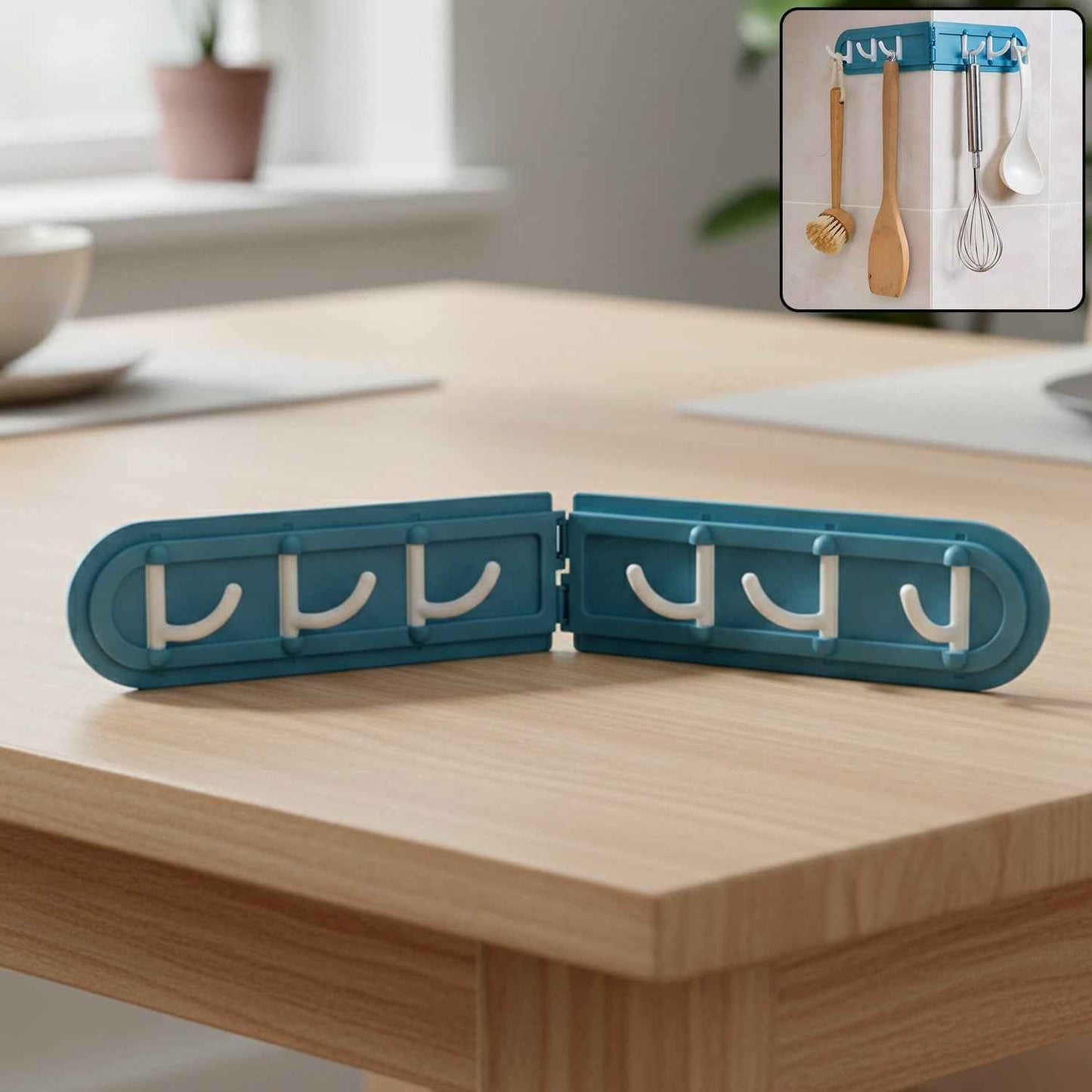 Foldable Rotating Wall-mounted Multipurpose Hook Rack (1 Pc)