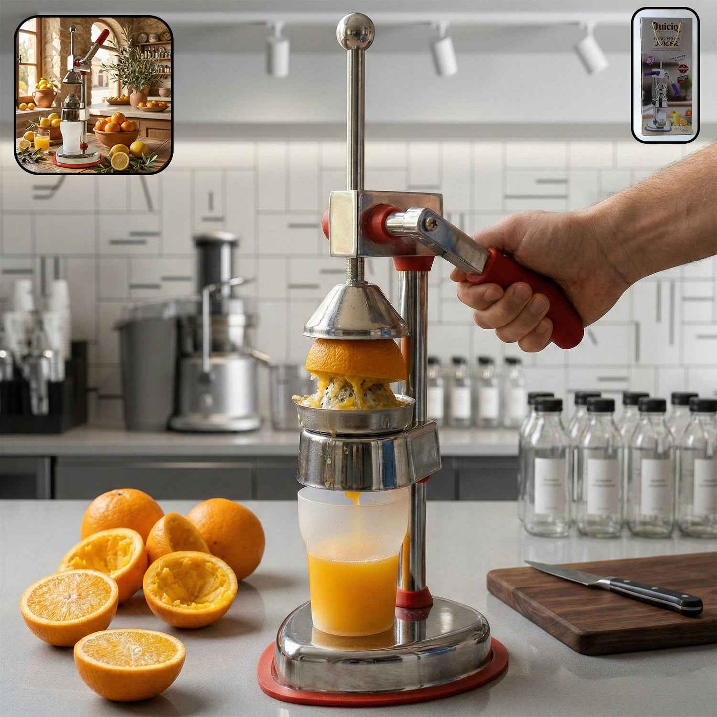Heavy Duty Manual Hand Press Juicer Machine (1 Set)