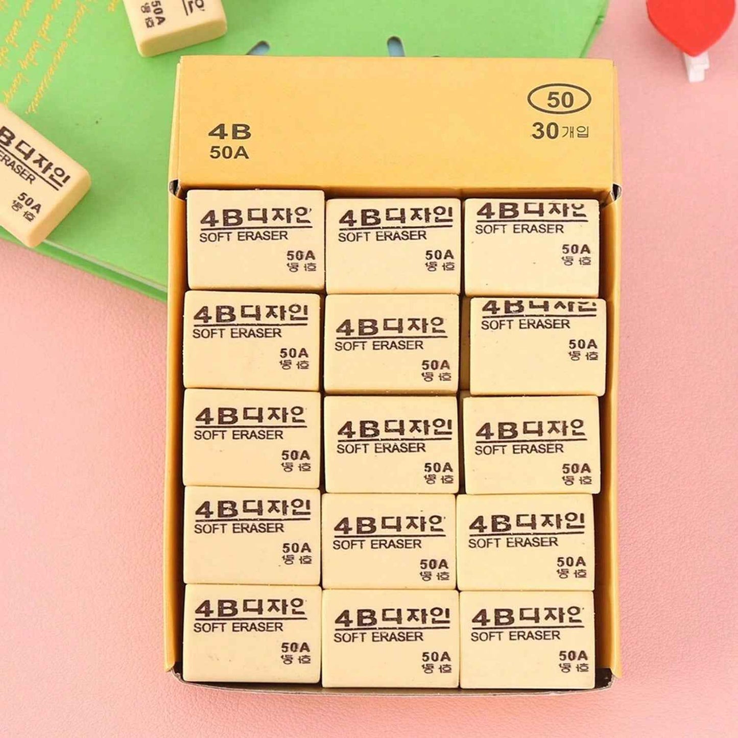 4b Erasers 30 Pack Pencil Erasers Yellow Erasers For Kids
