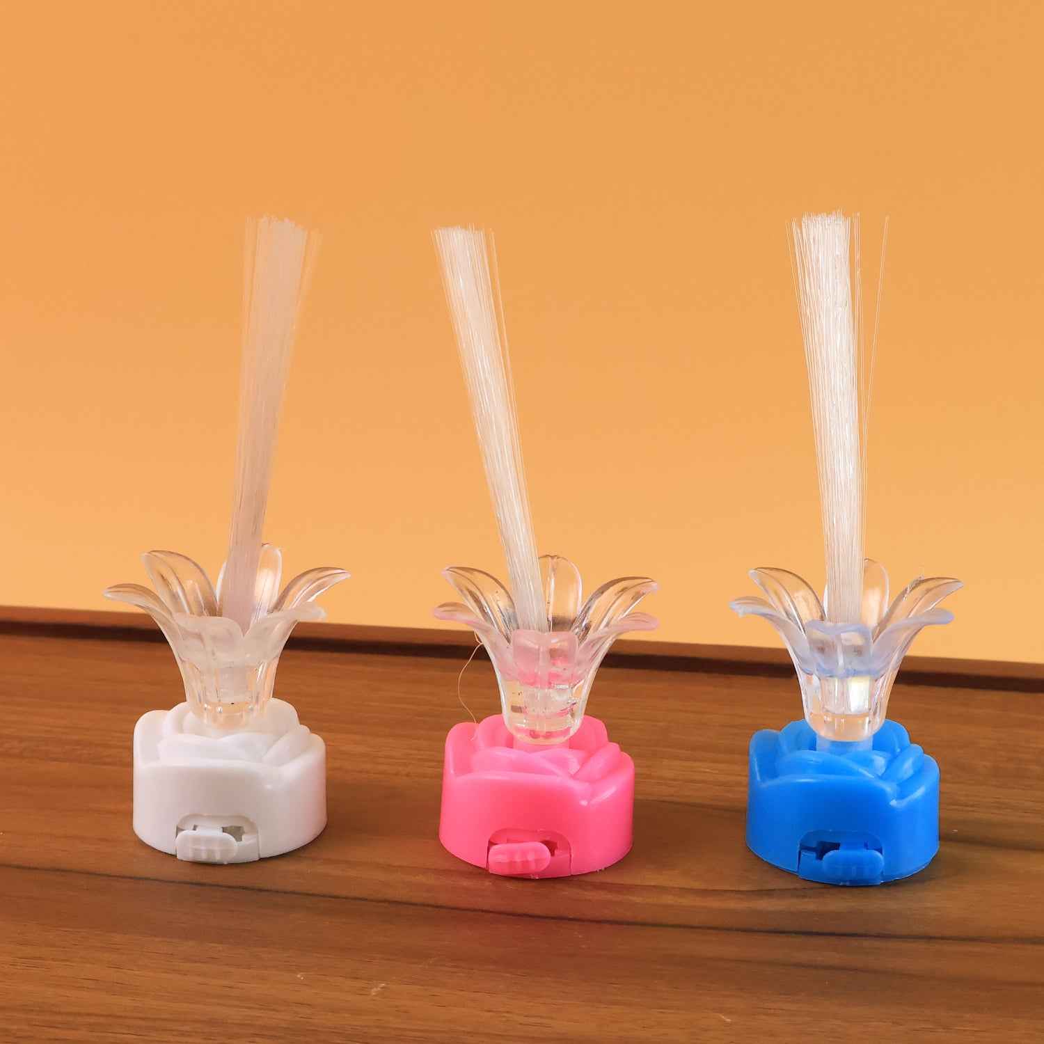 Multi-color Led Fiber Optic Flower Night Lamps (Mix Color  3 Pc)