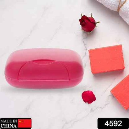 4592 Travel Soap Case Box Plastic Soap Box With Cover Waterproof Leakproof Soap Dish For Bathroom  Travel Use (1pc)