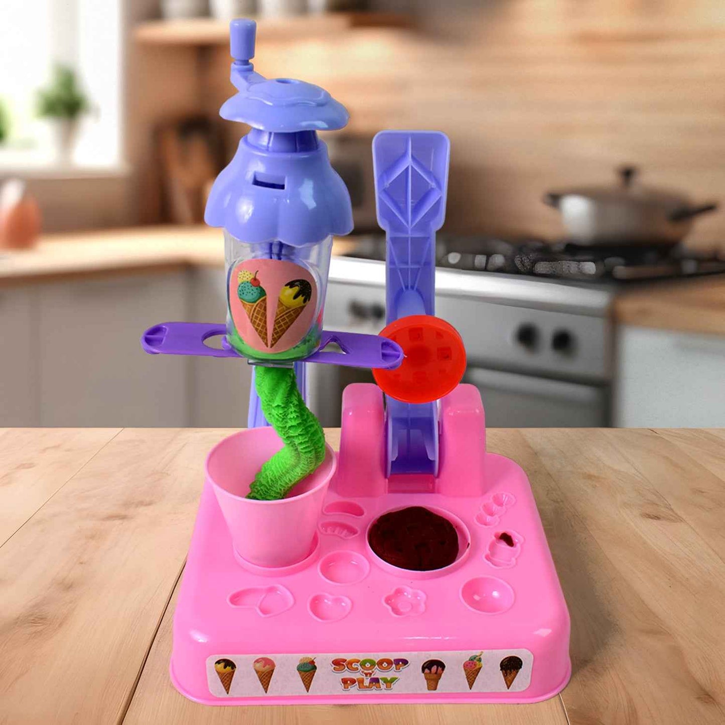 Scoop And Play Set Color Dough For Kids Play Toys Ice Cream Maker Machine (36 Pcs Set)