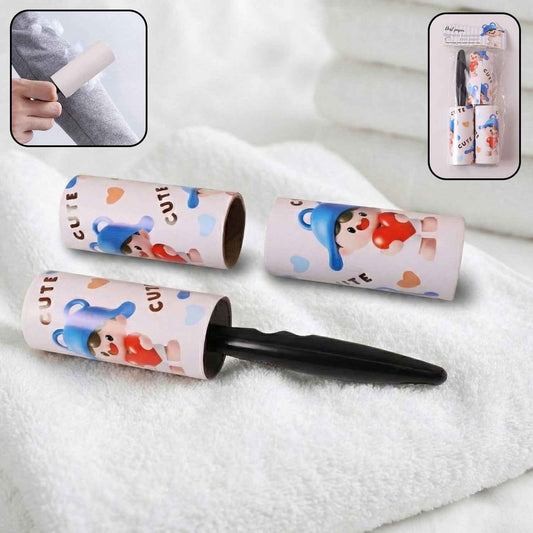 Reusable Sticky Lint Roller With Handle (1 Set)