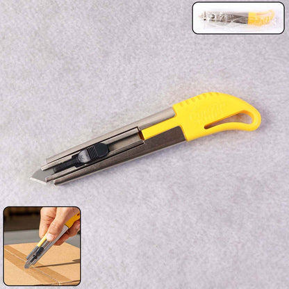 Heavy-duty Stainless Steel Body Utility Cutter Knife (1 Pc  With 2 Extra Blade)
