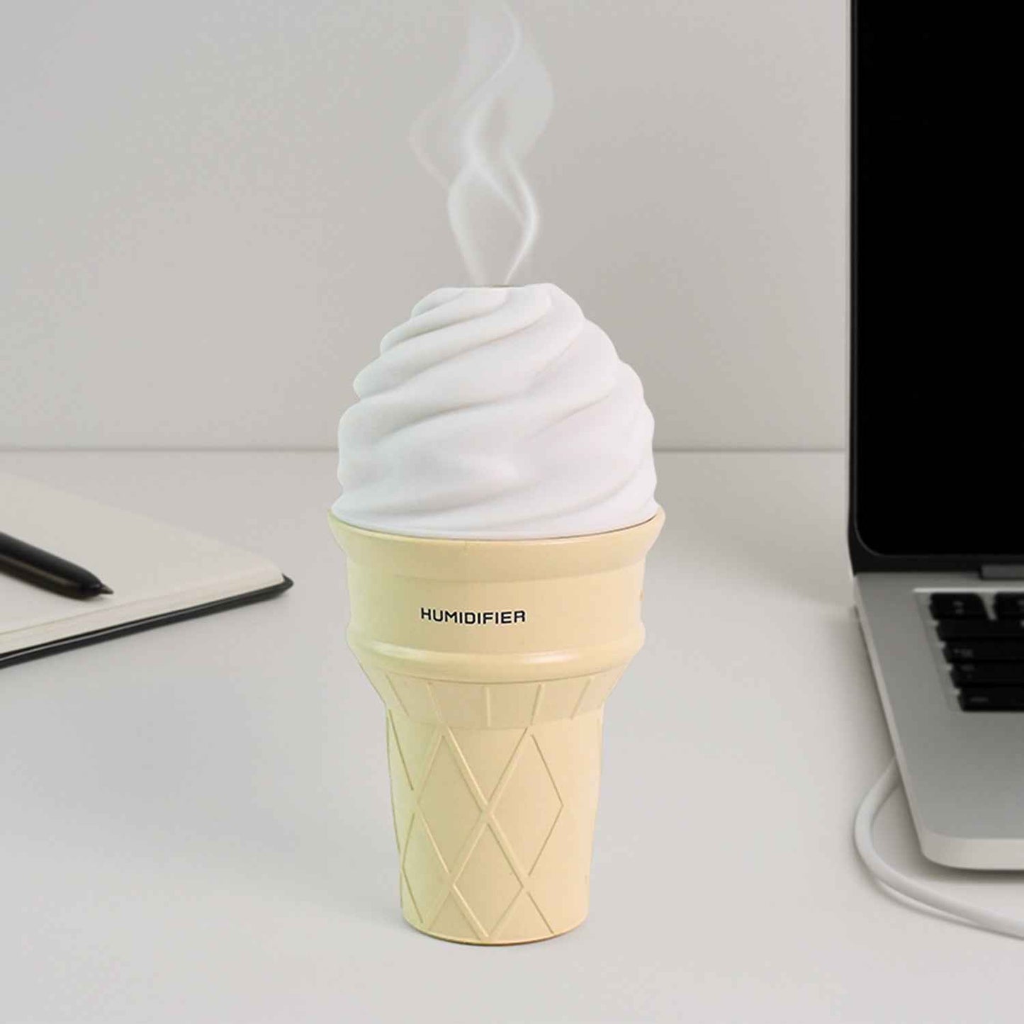 Ice Cream Cone Shape Air Freshener Humidifier (1pc  Cream Color)