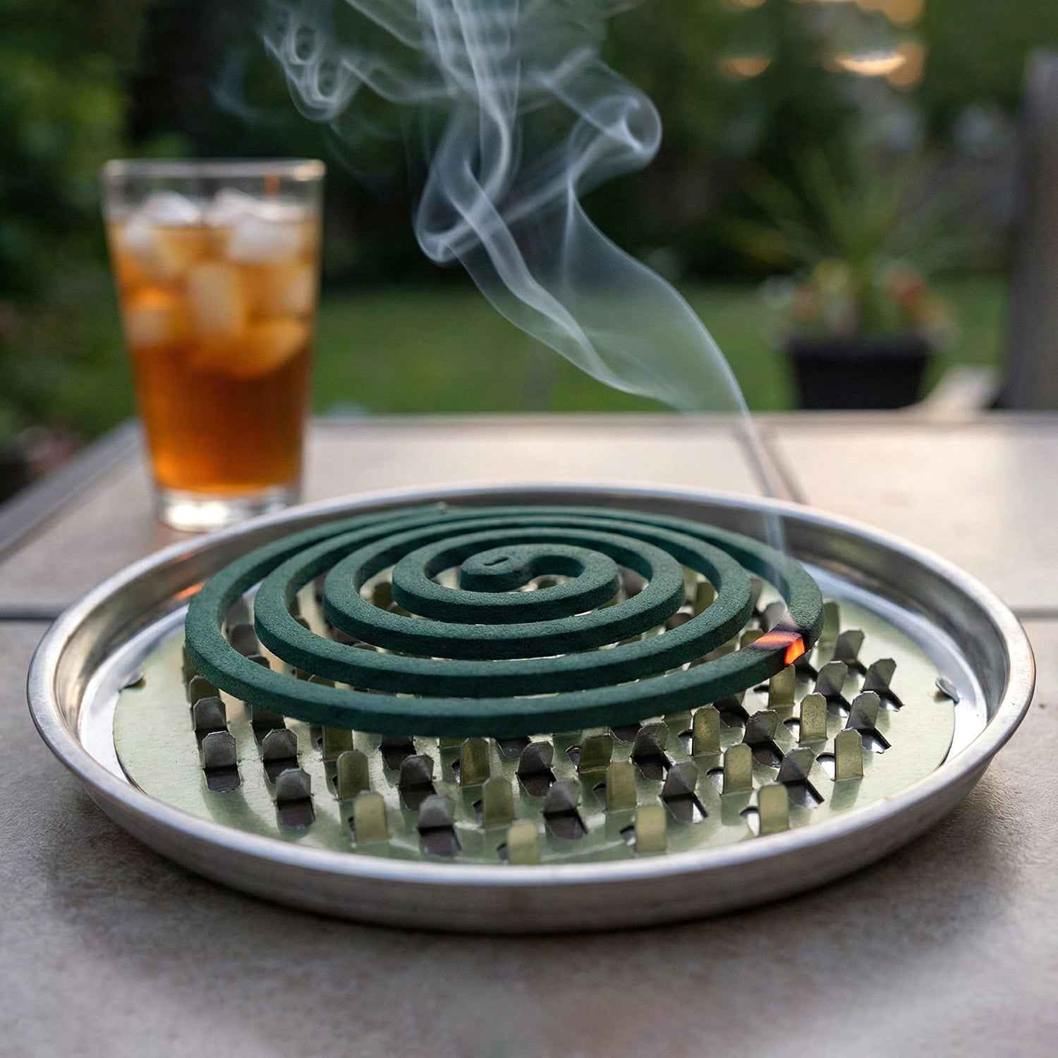 Round Metal Mosquito Coil Stand (1 Pc)