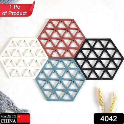 4042 Cup Mat Pvc Tea Coaster Non-slip Placemat High Temperature Insulation Pad Hollow Pot Mat Bowl With Anti-hot