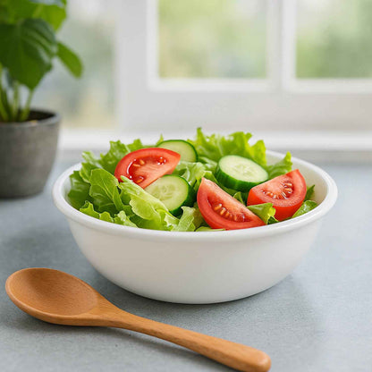 Plastic 6 Inch White Round Deep Serving Bowl (1 Pc)