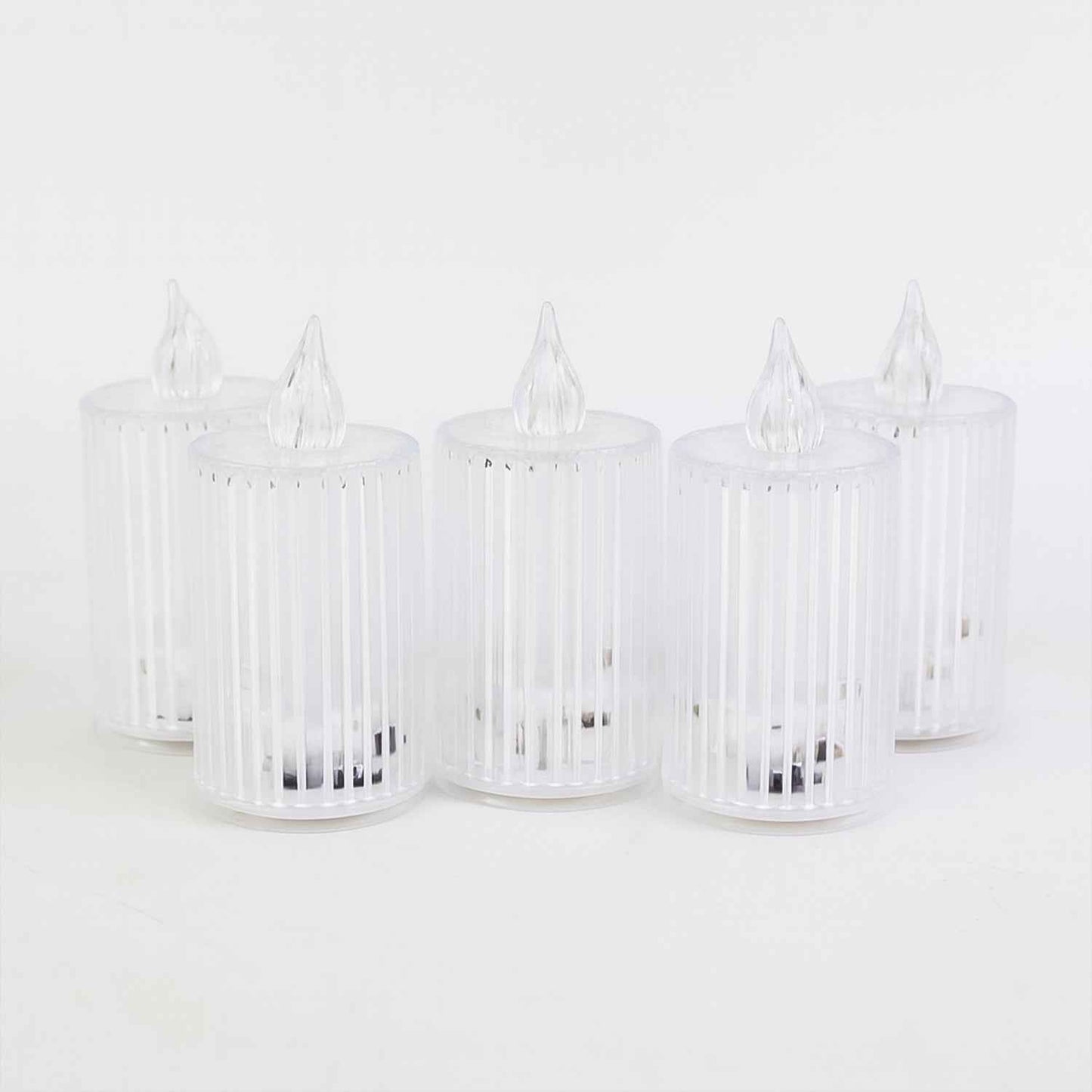 Premium Crystal Effect Led Flameless Candle Lights (5 Pc)