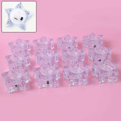 Set Of 12 Led Crystal-effect Flameless Smokeless Candles
