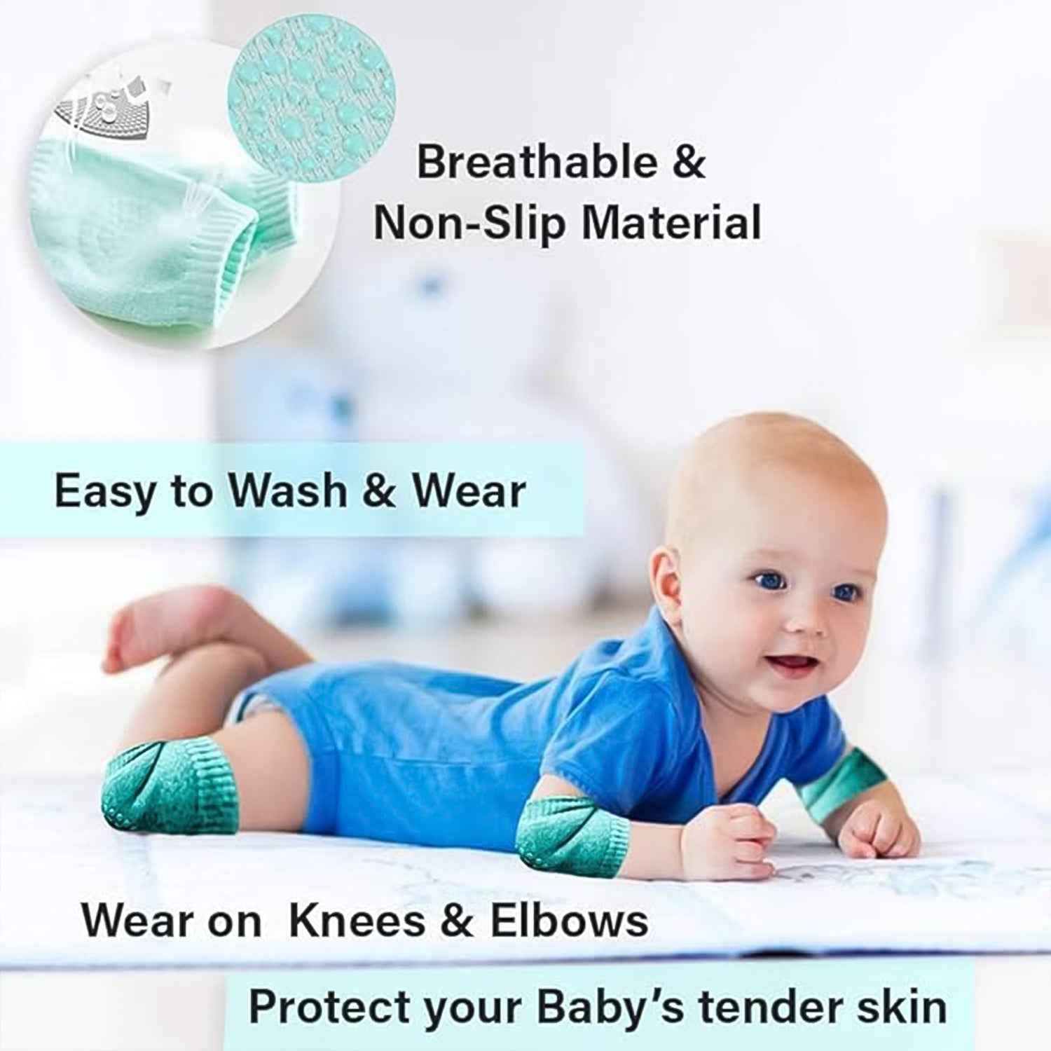 Mint Green Toddler Wool Knit Leg Warmer (Knee Guard)