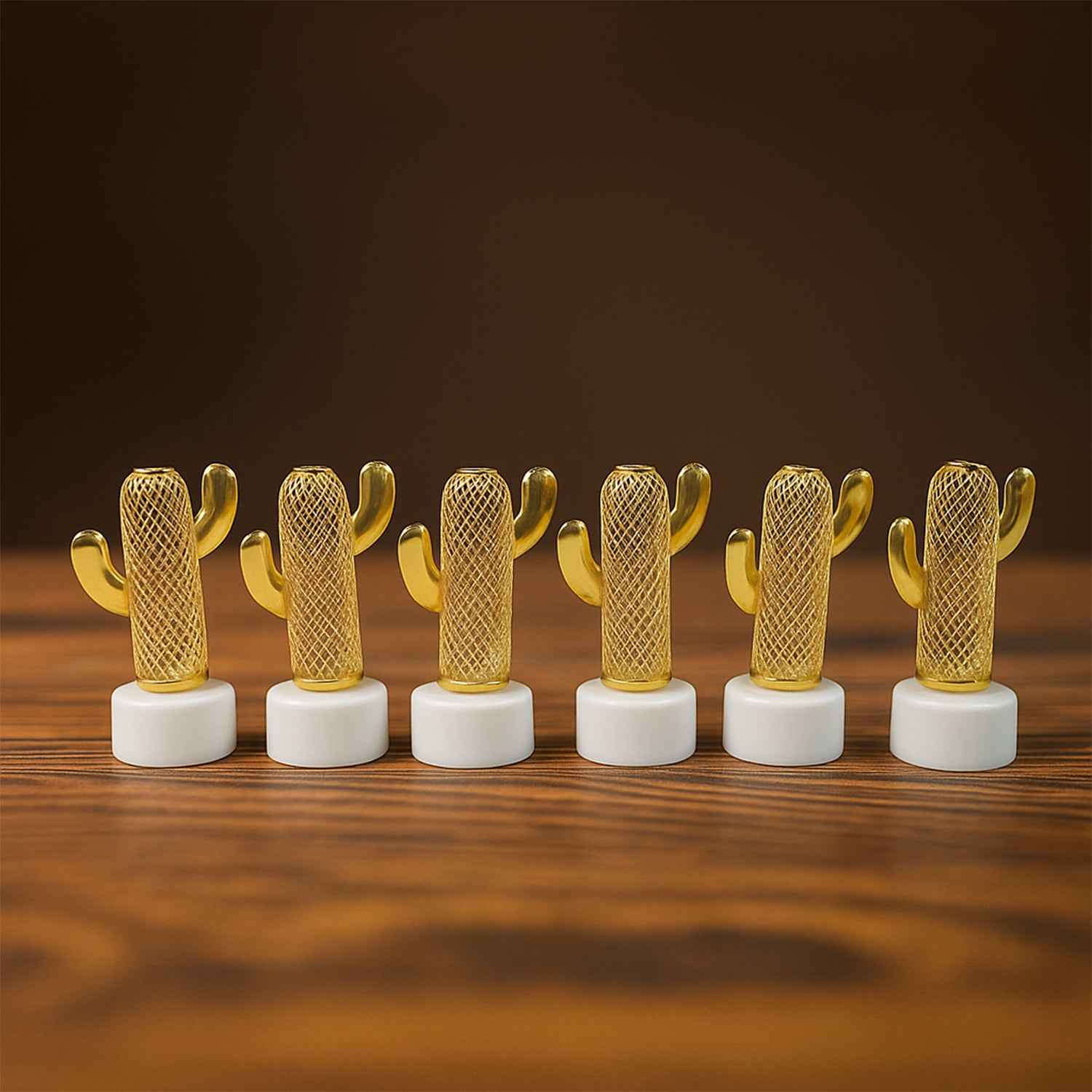 Decorative Cactus Shaped Flameless Led Candles (12 Pc)