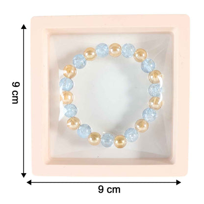 Elegant Dual-tone Crystal Beaded Stretch Bracelet (1 Pc)