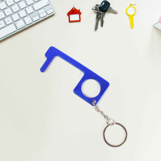 Metal Key Shape Keychain Door Opener Tool (1 Pc)