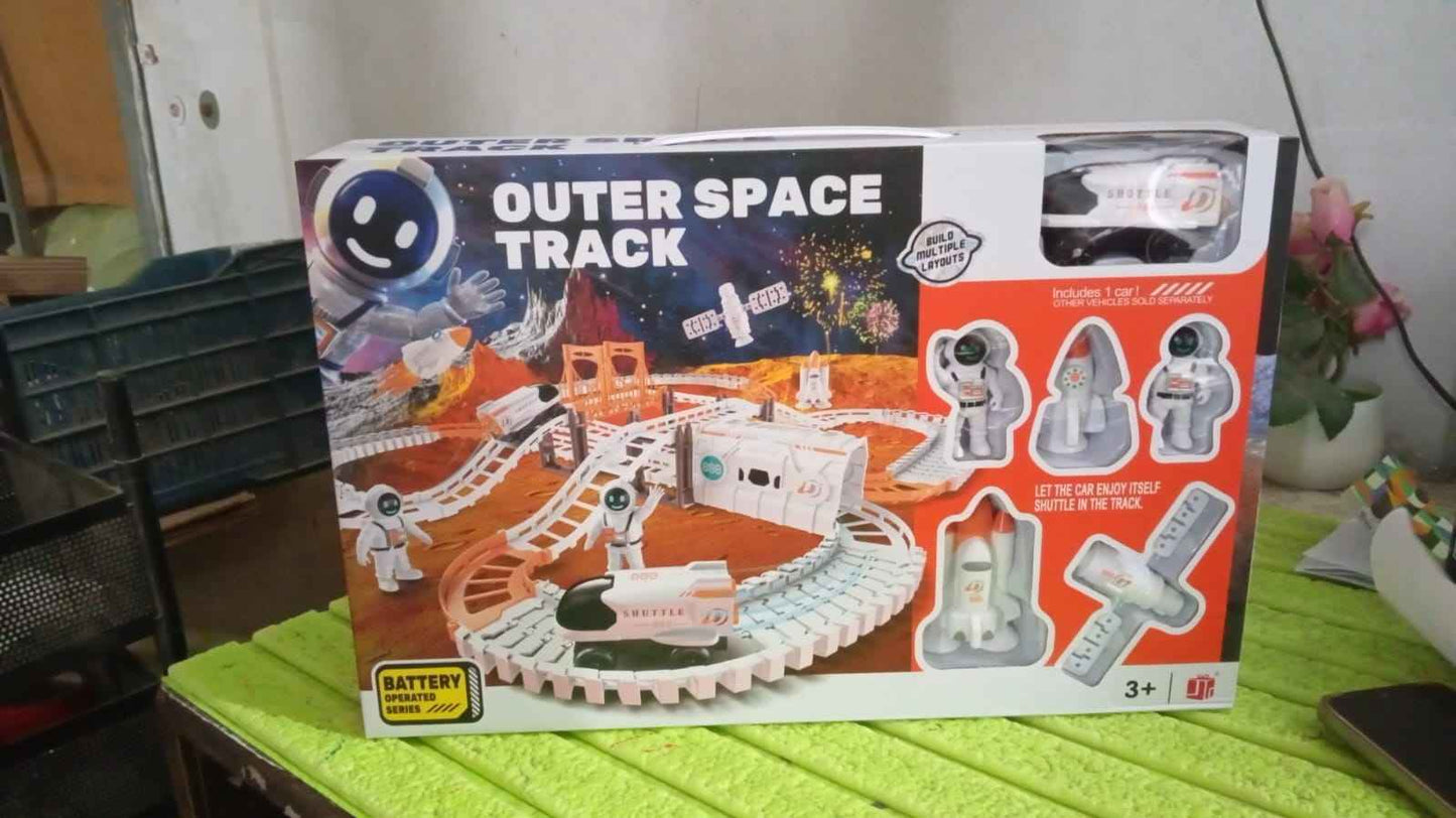 Outer Space Race Track Set For Kids Toys (1 Set)