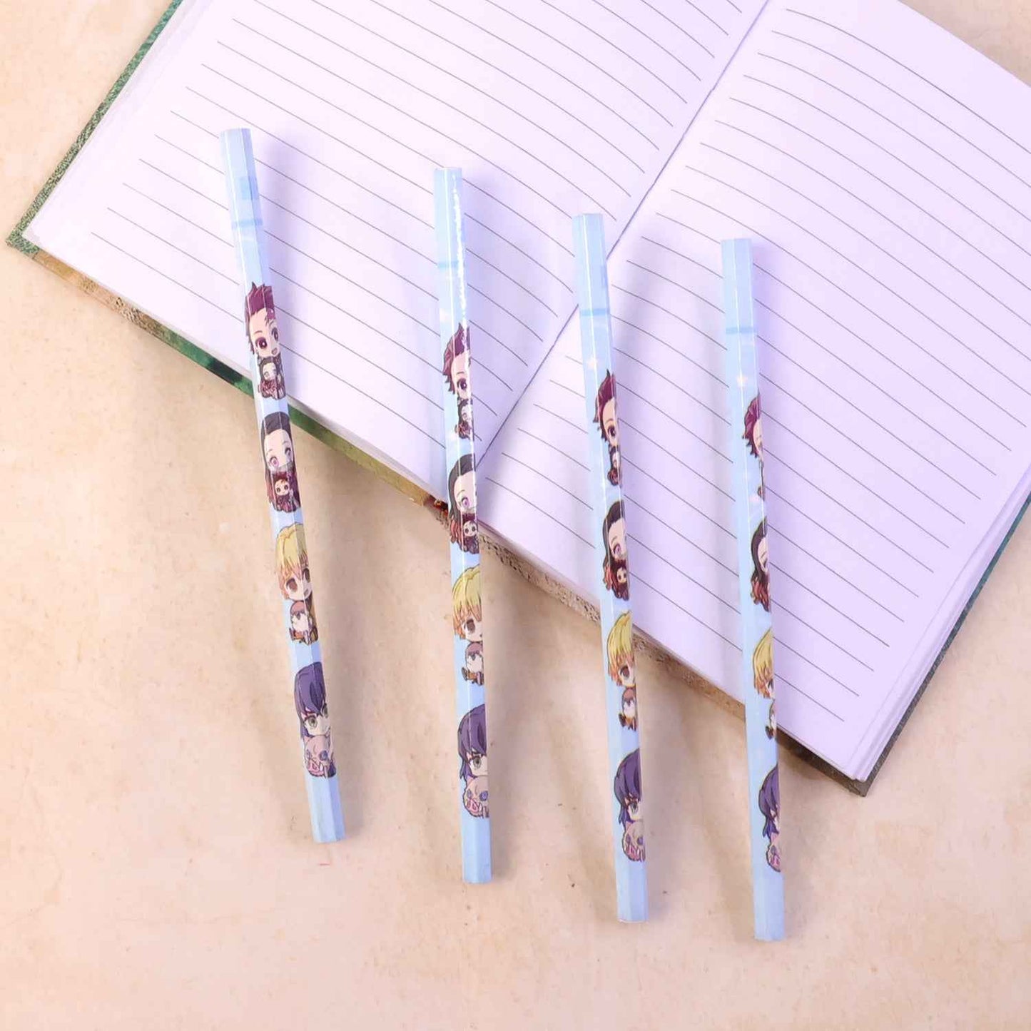 Cartoon Printed Pencil Set For Kids  Cute School Writing Pencils (4 Pc)