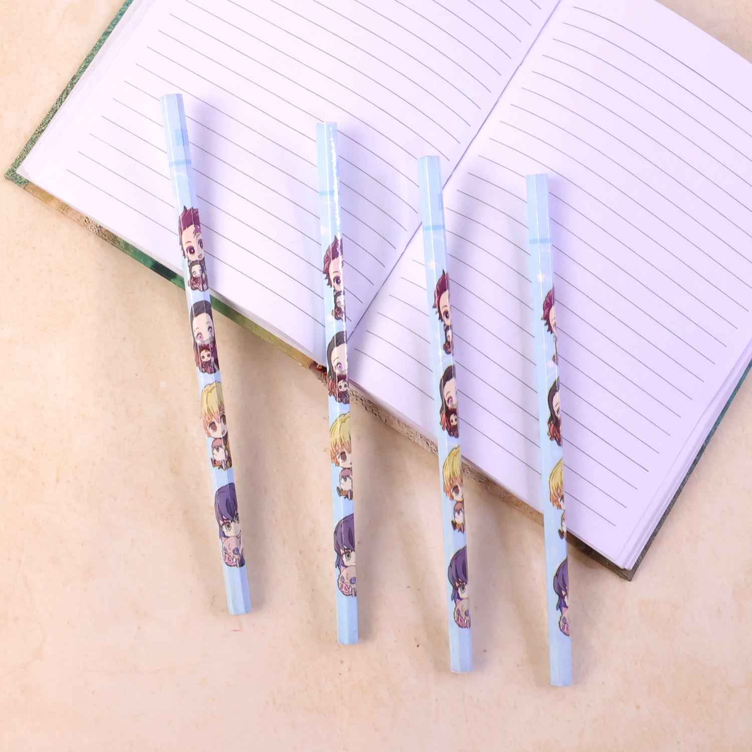Cartoon Printed Pencil Set For Kids  Cute School Writing Pencils (4 Pc)