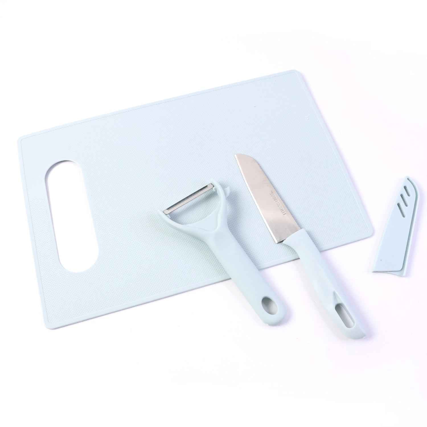 3 In 1 Kitchen Knife  Chopping Board Set (1 Set)