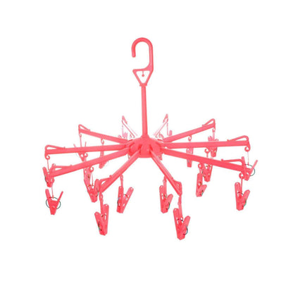 7045 Plastic Foldable Underwear Hanging Dryer Clothes Clips Hanger Drying Rack Clothes Hangers With 16 Clips Clip Hanger Drip Hanger For Drying Underwear Baby Clothes Socks Bras Towel Cloth Diapers Gloves