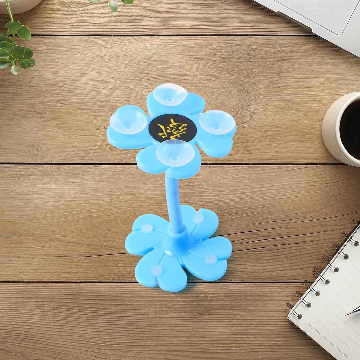 0637 -360 Rotatable Flower Shape Cellphone Holder Car  Mount Sucker Stand (Multicolored With Box))