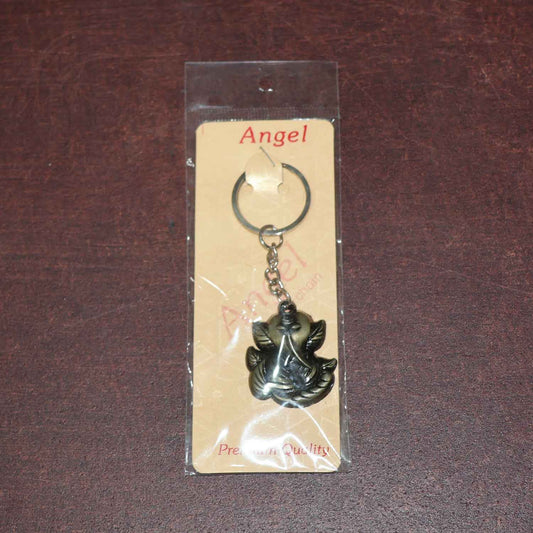 Ganesh Face Antique Black Metal Keychain (1 Pc)