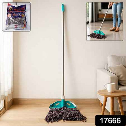 Premium Cotton Yarn Floor Cleaning Mop With Long Handle (1 Pc)