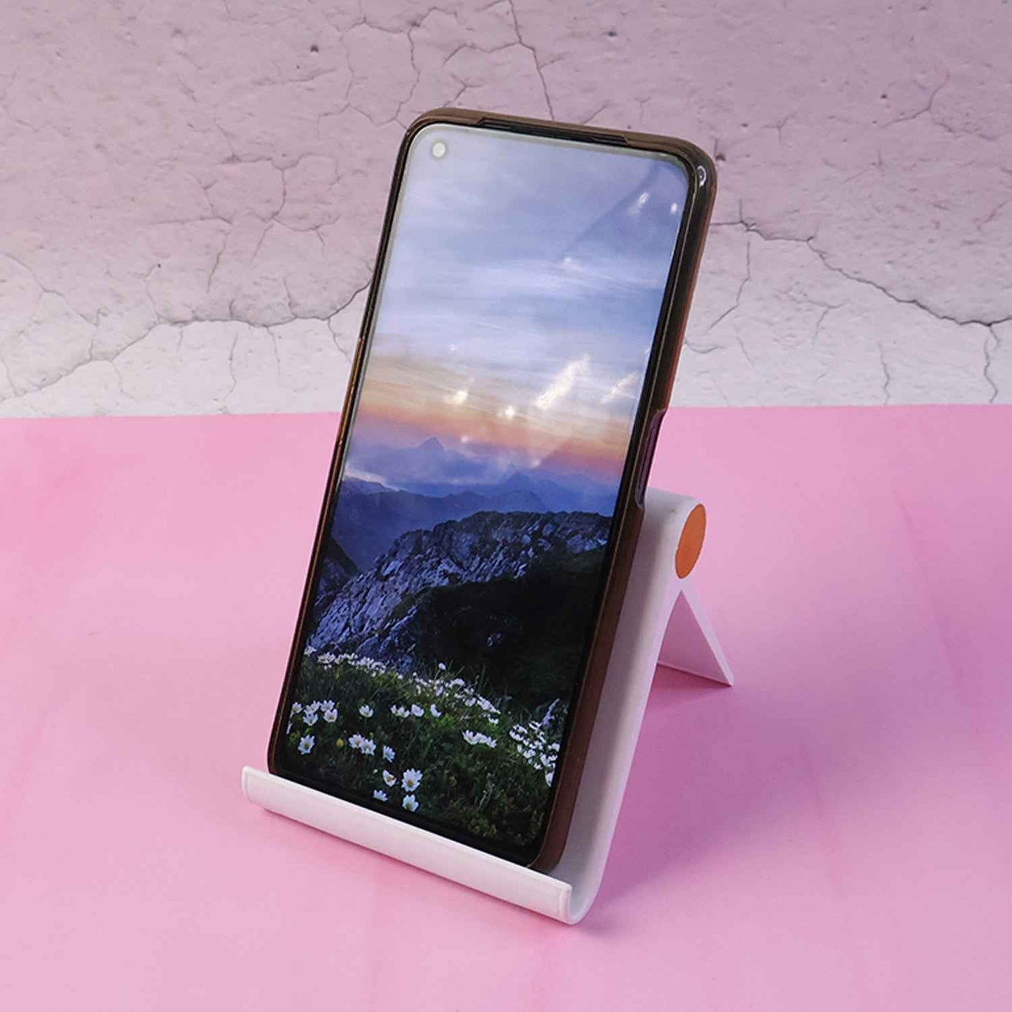 Plastic Foldable Desktop Mobile Stand (1 Pc  White)
