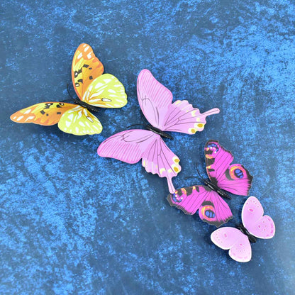 Decorative Colorful Butterfly Wall Stickers (12 Pc  Set)