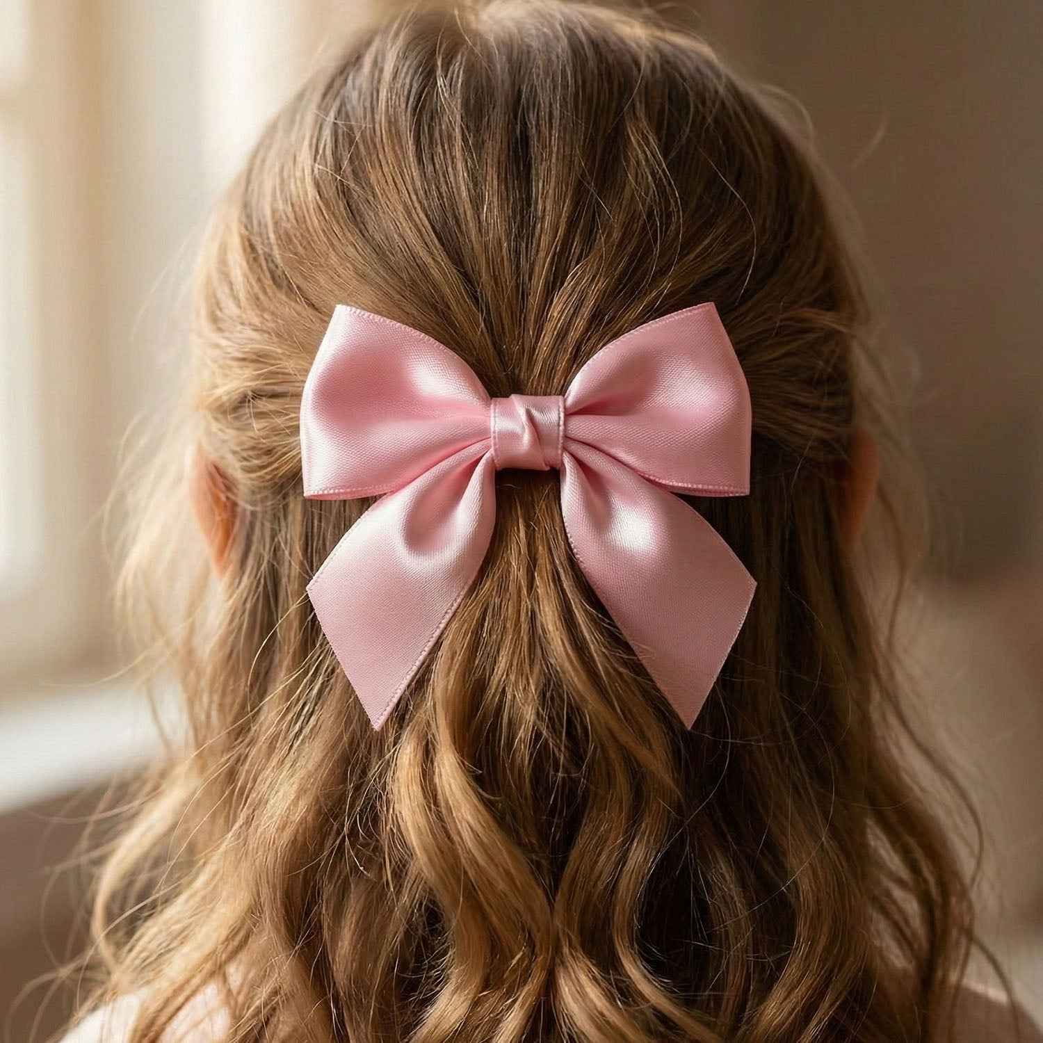 Elegant Satin Hair Bow Clip For Girls  Women (1 Pc)