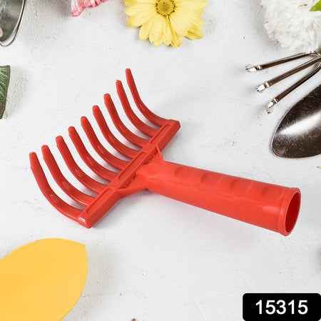 Heavy Duty Plastic Garden Hand Rake  9-tooth Cultivator Tool (1 Pc)