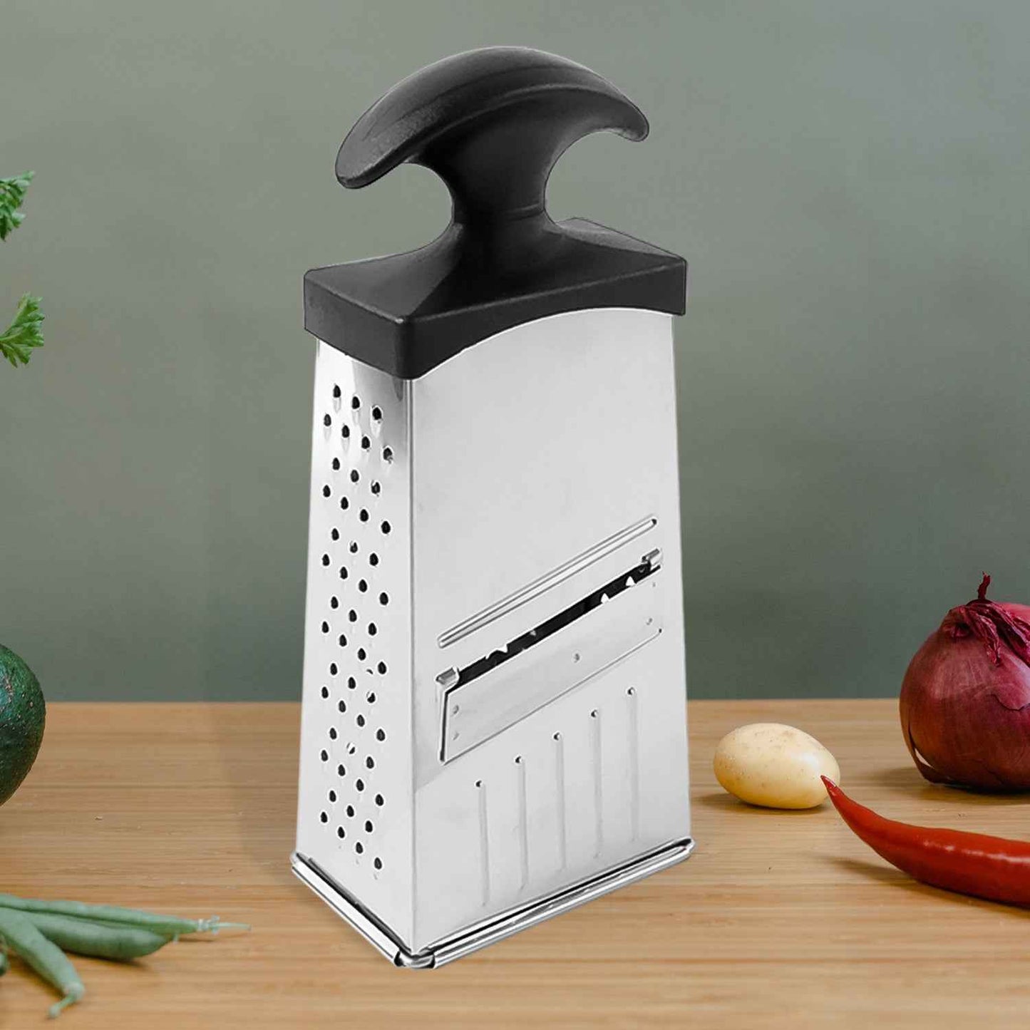 Apex Classic 4-in-1 Stainless Steel Grater  Slicer With Handle