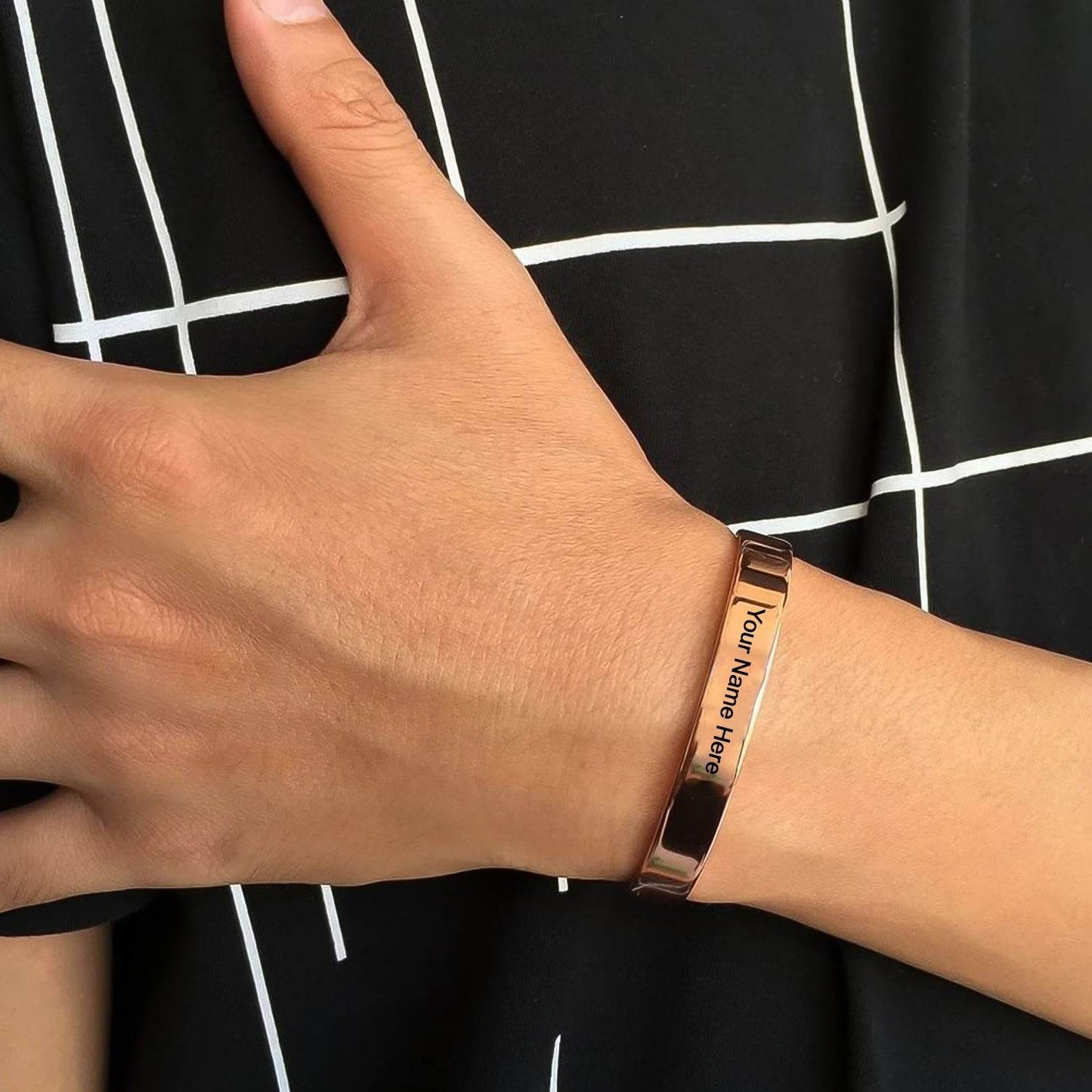 Customized  Personalized Stylish Kada Bracelet (1 Pc  Rose Gold Copper) - Best Deals at BeSh Deals®