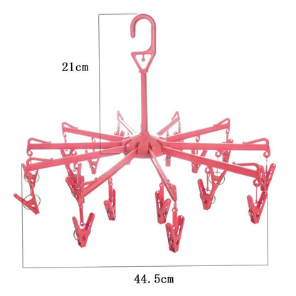 7045 Plastic Foldable Underwear Hanging Dryer Clothes Clips Hanger Drying Rack Clothes Hangers With 16 Clips Clip Hanger Drip Hanger For Drying Underwear Baby Clothes Socks Bras Towel Cloth Diapers Gloves