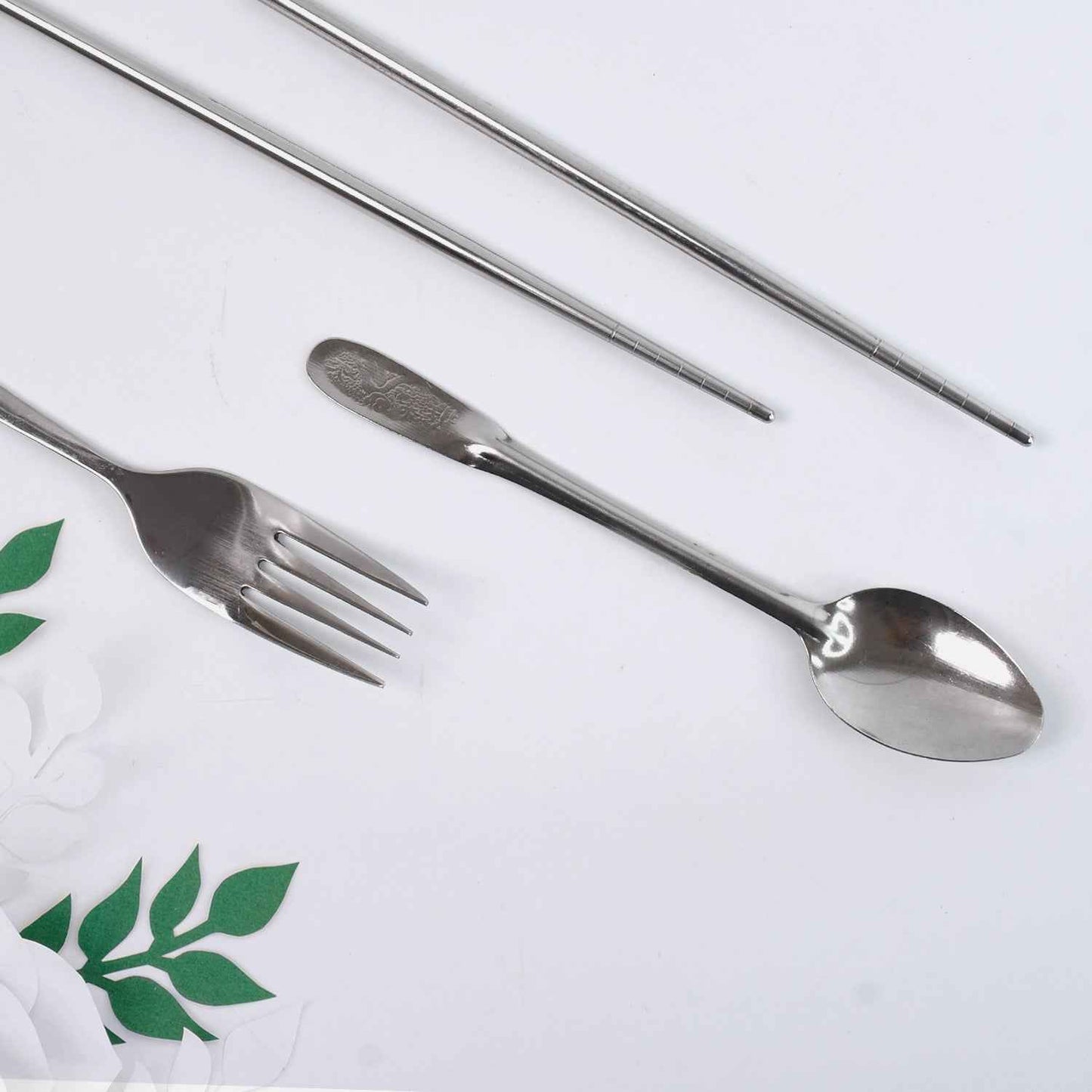 Portable Utensils Travel Camping Cutlery Set 4 Pc With Case