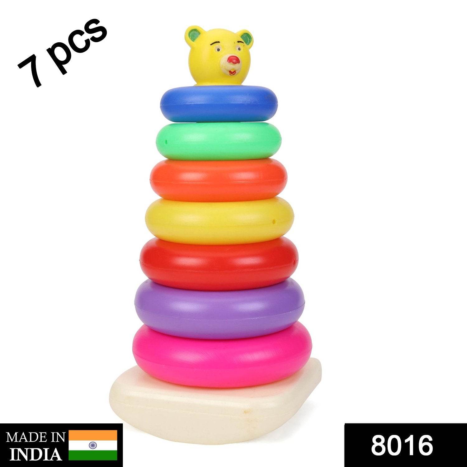 8016 Plastic Baby Kids Teddy Stacking Ring Jumbo Stack Up Educational Toy 7pc - Best Deals at BeSh Deals®