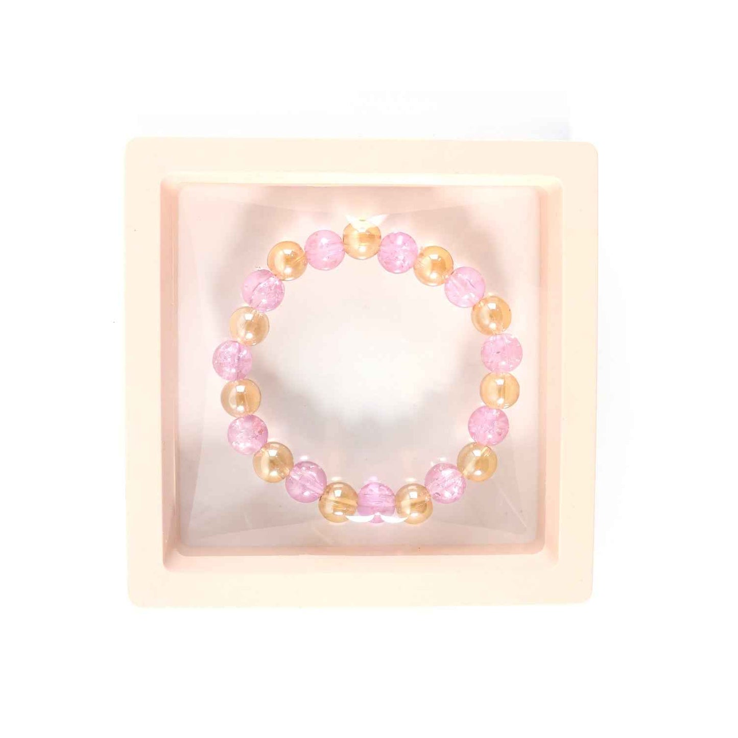 Elegant Dual-tone Crystal Beaded Stretch Bracelet (1 Pc)