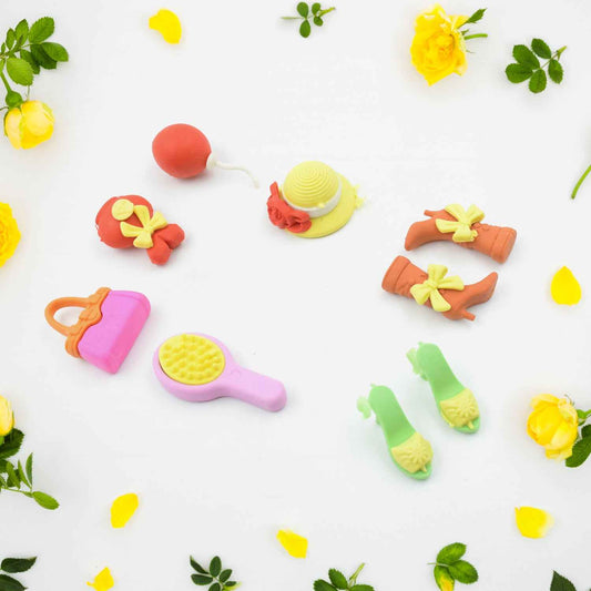 Fancy  Stylish Colorful Erasers Mini Eraser Creative Cute Novelty Eraser For Children Different Designs  Mix Eraser Set For Return Gift Birthday Party School Prize Cookware Shaped Makeup Set Eraser (9 Pc  8 Pc Set)