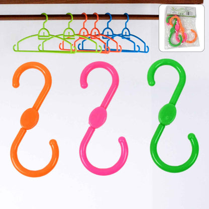 S Shape Plastic Hooks Hanger For Hanging Cloth (3 Pcs Set)