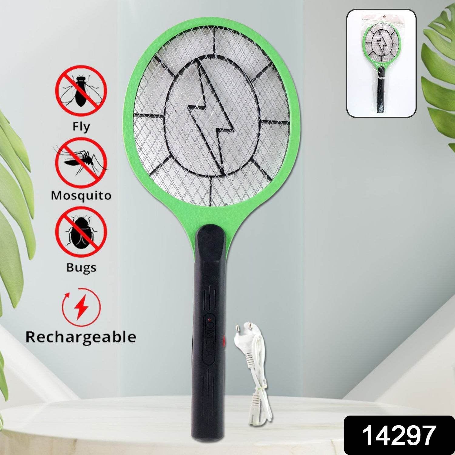 Green Rechargeable Electric Mosquito Killer Racket With Cable - Best Deals at BeSh Deals®
