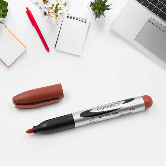 9201 10pc Marron Marker And Pen Used In Studies And Teaching White Boards In Schools And Institutes For Students (10 Pc Set)